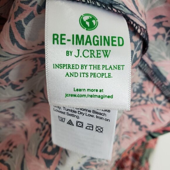 J Crew Liberty Shirt May Nouveau Print Scalloped Tie-neck Top Womens Sz Small - Picture 5 of 10